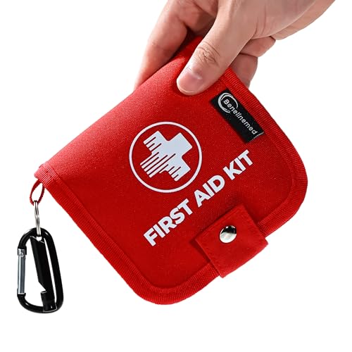 Mini First Aid Kit - 137 Piece Small Emergency Medical Kit for Home, Car, Travel, Camping & Outdoor Activities(Red) - color: Red