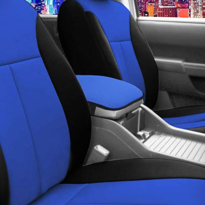 FH Group Faux Leather Center Console Armrest Cushion, Luxury Seat Box Cover Protector fits Most Cars, SUVs, and Trucks Blue - color: Blue, style: Console Cover (Plain)