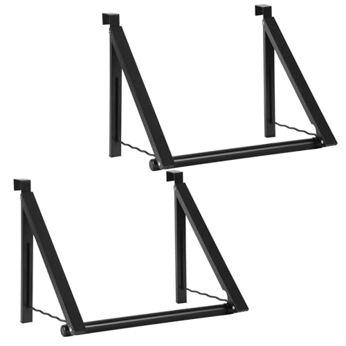 Optish Foldable Over The Door Clothes Hanger, Space Saving Small Clothes Rack Door Hangers for Clothing, 2Pack, Black - color: Black, size: 2 Pack