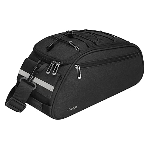 MOSISO Bike Rack Bag, Waterproof Bicycle Trunk Pannier Rear Seat Pouch Cycling Bike Carrier Backseat Storage Luggage Saddle Shoulder Bag - color: Black