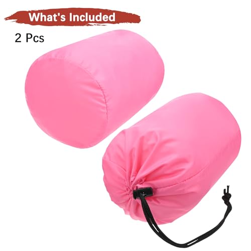 Stuff Sack [2PCS] - Waterproof Outdoor Storage Sacks Use for Backpacking & Traveling & Hiking - [Pink-5 x 10 in/ 13 x 25 CM] Ultralight Drawstring Bags - color: Pink