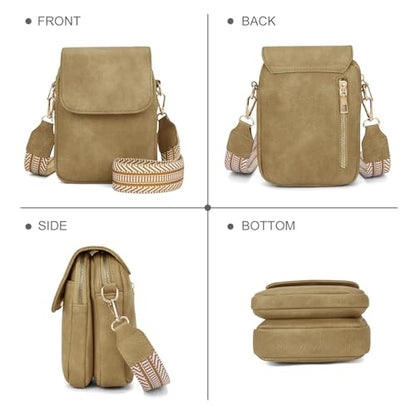 Fashion Small Crossbody Bags for Women Trendy Designer Cell Phone Purses Wallets with Card Holder Anti Theft Travel - color: Huashan Apricot