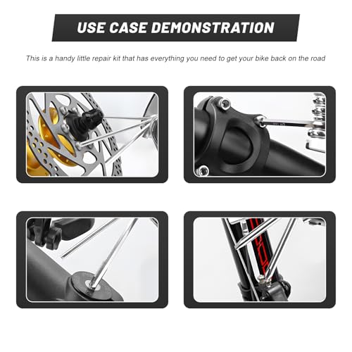 Motorcycle Bike Repair Tool Kit, 16-in-1 Foldable Multi Function Tool with Hex Wrench & Screwdriver, Portable Multitool Cycling Repair Tools for Motorcycle Bicycle Mountain Bike