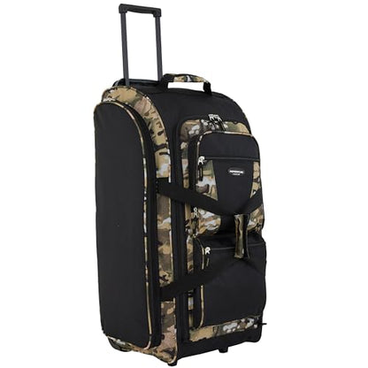 Travelers Club Xpedition 30 Inch Multi-Pocket Upright Rolling Duffel Bag - color: Camo