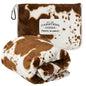 Carstens, Inc. Travel Blanket, Premium Compact 2-in-1 Airplane Blanket/Pillow, Cow Print - color: Cow Print