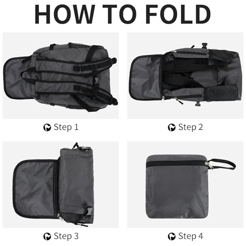 Small Hiking Backpack 35L Travel Lightweight Hiking Packable Daypack Water-Resistant Foldable Backpacks for Women Men Camping (Grey) - color: Grey, size: 35L