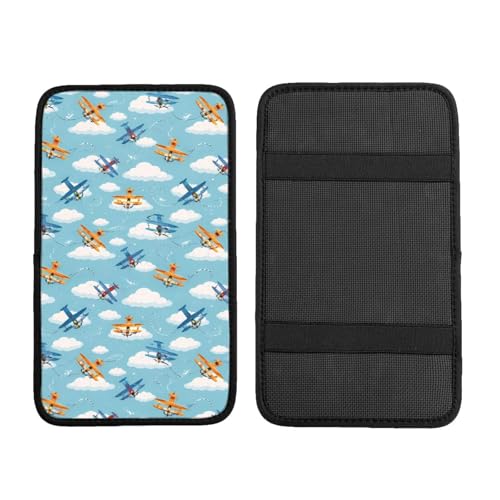 Cute Airplane Car Handrail Box Cushion Interior Decor Armrest Cover Accessories 12.6 X 7.5 in - color: Cute Airplane2