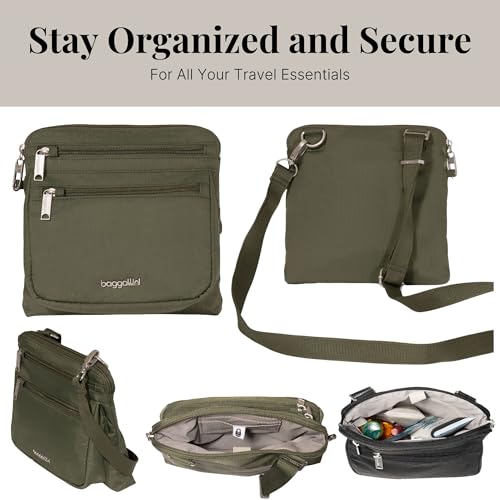 Baggallini Securtex Anti-Theft Crossbody - color: Thyme