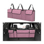 Car Trunk Organizer with Lid, Large Waterproof Vehicle Backseat Hanging Storage Bag with 4 Pockets & Adjustable Straps, Collapsible Automotive Interior Cargo Bag, Universal Fit (Pink) - color: Pink