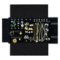 UnionPlus Velvet Travel Jewelry Case Roll Bag for Necklaces Brackets Earrings Rings, Black - color: Black Multi, size: Medium