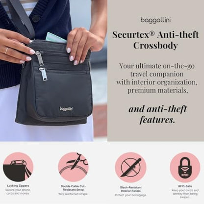 Baggallini Securtex Anti-Theft Crossbody - color: Black