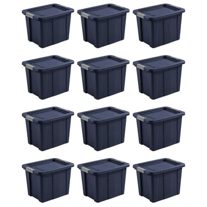 Sterilite 12-Pack Storage Bins with Lids, Heavy Duty Totes, Tuff1, 18 Gallon, Dark Indigo - color: Dark Indigo, size: 18 Gallon (12 Pack)