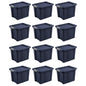 Sterilite 12-Pack Storage Bins with Lids, Heavy Duty Totes, Tuff1, 18 Gallon, Dark Indigo - color: Dark Indigo, size: 18 Gallon (12 Pack)