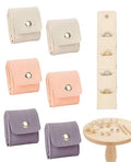6PCS Mini Jewelry Travel Pouch, Foldable Jewelry Roll Bag with Buckle for Journey Rings Necklaces Earrings