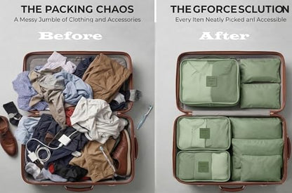 GForce 6 Piece Deluxe Traveling Set in Dill Green - color: Dill Green