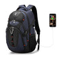 Swissdigital Design Laptop Backpack with USB Charging Port, Travel Backpack Fits 15.6 inches Computer, 31L College School Backpack for Men, Blue/Black | SD803-12 - color: Black/Blue