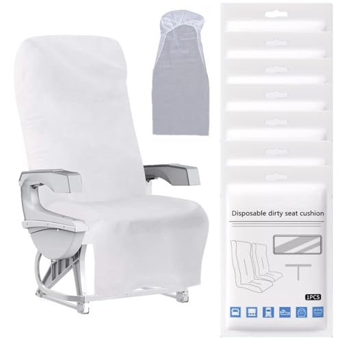3 Pack Disposable Airplane Seat Covers with Armrest Sleeve Breathable Train Seat Cover for Oversea Flight Travel Essencials Bus Seats Rental Car Seat Long Airline Trip Theatre Public Seating
