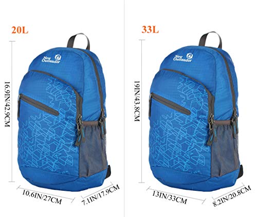 Outlander Packable Handy Lightweight Travel Hiking Backpack Daypack-Dark Blue - color: Dark Blue, size: 20L