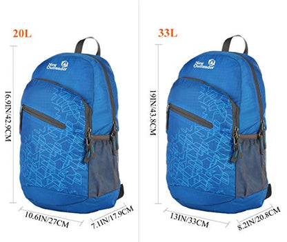 Outlander Packable Handy Lightweight Travel Hiking Backpack Daypack-Dark Blue-L - color: Dark Blue, size: 33L