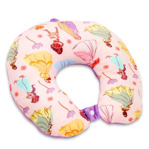 Disney Princess Travel Blanket and Pillow Set - Bundle with 40"x 50" Belle, Tiana, Rapunzel Throw Blanket, Neck Pillow, Stickers, More | Disney Princess Travel Accessories for Kids, Girls