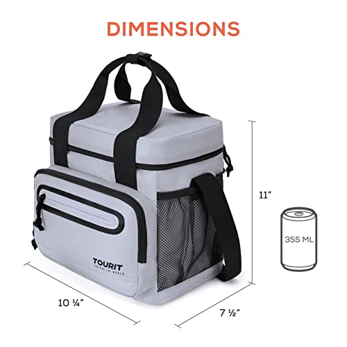 TOURIT Large Lunch Bag 14L Insulated Lunch Box Lunch Cooler for Men Women Work, Black - color: Gray