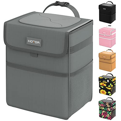 HOTOR Car Trash Can - Leak-Proof Car Organizer and Storage Bag for The Back/Front/Console of Any Cars,Sedans, SUVs & Trucks Easy-to-Install Car Accessory Interior,Light Grey - color: Light Grey, size: 2 Gallons