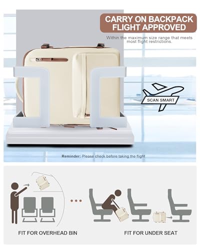 VGCUB Travel Backpack for Women Men for Spirit Airlines Personal Item Bag 18x14x8 Inches Laptop College Backpack,Waterproof Carry on Flight Approved Work Backpack Mochila de Viaje,Large Beige brown - color: Beige Brown, style: X-large
