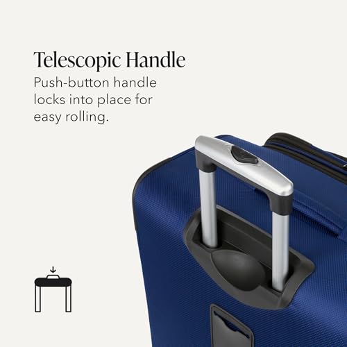 SWISSGEAR Sion Softside Expandable Spinner Luggage Durable Lightweight Travel Suitcase, Blue, 2-Piece Set (Carry-On/Large) - color: Blue, size: 2-Piece Set (Carry-On/Large)