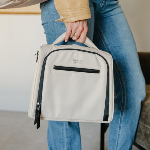JuJuBe Insulated Bottle Bag, Breastmilk Cooler, Fits 3 Baby Bottles, Storage Tote for Nursing Mom, Daycare & Travel, Lunch Bag w/Handle & Shoulder Strap (Cloud) - color: Cloud