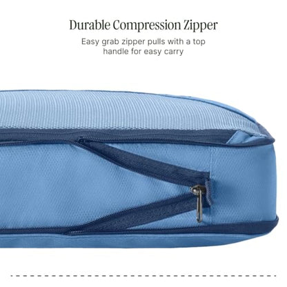 Eagle Creek Pack-It Isolate Compression - Lightweight Cube for Optimizing Luggage Space - Easy-Grab Zipper - Convenient Top Handle - Recycled Materials - Small - color: Blue Dawn, size: 14 x 10 3 in.