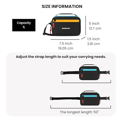 Sherpani Hyk, Small Sling Bag, 1L Belt Bag, Lightweight Travel Fanny Pack, Sling Crossbody Purse with RFID Blocking - color: Chromatic