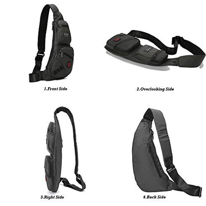 NICGID Sling Bag Chest Shoulder Backpack Crossbody Bags Casual Daypack for Men Women - color: Black-1