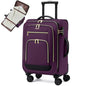 LOVEVOOK Carry on Luggage 22x14x9 Airline Approved with Garment Bag & Spinner Wheels, 22 Inch Large Rolling Suitcase with TSA Lock, 49L Lightweight Underseat Carryon Luggage for Women Travel Overnight - color: Dark Purple-black, size: 22 Inch With Garment