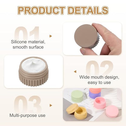 uxcell 4pcs Travel Containers for Toiletries, 0.68oz 20ml Small Silicone Cream Jars Leak-proof Travel Essentials with Lid for Cosmetic Body Skin Cream, Dark Brown - color: Dark Brown