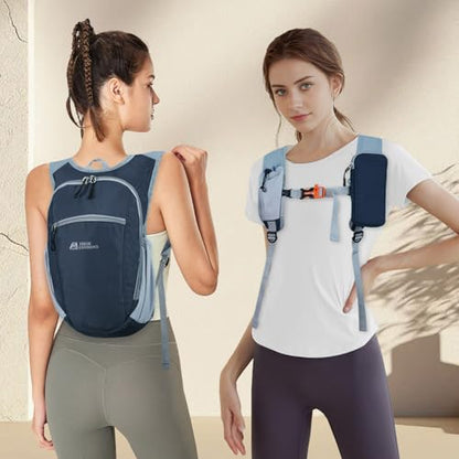 Hiking Backpack 10L/15L Small Daypack Lightweight Packable Travel Foldable Water Resistan for Women Men (Gray, 10L) - color: Gray, size: 10L