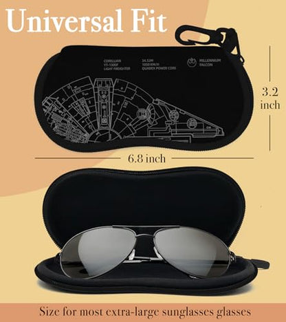 Sunglasses Case Soft Glasses Cases for Women Pouch Eyeglass Bag Eye Glass Kids Girls Sun Glasses Cute Kawaii - color: Black Gear