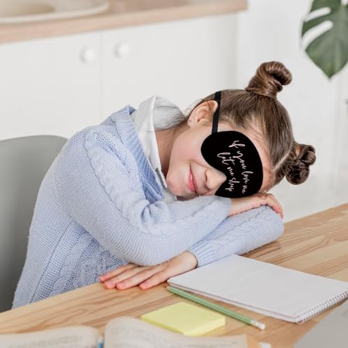 Let Me Sleep Silk Eye Mask for Sleeping,Funny Sleep Mask, Black Pink Couple Blindfold Adjustable Strap Night Sleep Mask for Women Girls, Airplane Travel Nap, Pink Love Me Sleeping Mask Eye Cover - color: Let Me Sleep