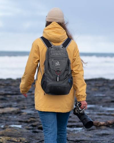 WATERFLY Small Lightweight Packable Backpack: 20l Ultra Light Foldable Travel Hiking Camping Daypack Day Pack for Man Woman - color: Gray