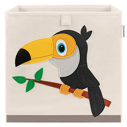 Foldable Animal Cube Storage Bins Fabric Toy Box/Chest/Organizer for Kids Nursery, 13 inch (Toucan) - color: Toucan