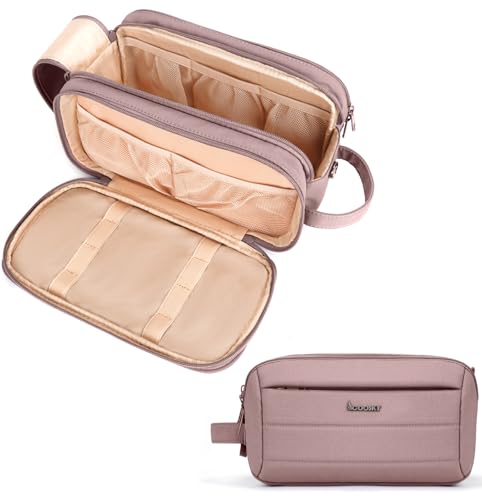 COOSKY Toiletry Bag for Men & Women, Cruise Ship Travel Essentials, Shaving Dopp Kit with Dry and Wet Separation, Water-resistant Bathroom Cosmetic Organizer Bag, Makeup Accessories, Dark Purple - color: Dark Purple