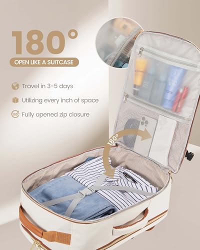 LOVEVOOK 50L Travel Backpack for Women Men,Waterproof Airline Approved Carry On Luggage Travel Essentials,TSA Carry On Backpack Personal Item Travel Bag Suitcase Weekender Traveling with Packing Cubes - color: Beige-brown
