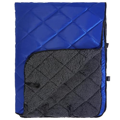 REDCAMP Large Warm Camping Blanket with Sherpa Lining, Cold Weather Outdoor Windproof Blanket for Camping Stadium, Machine Washable 59"x 79" Blue - color: 59"x 79" Blue