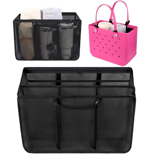 OUTXE Beach Bag Organizer Compatible with X Large Bogg Bag Accessories Inserts, Lightweight Mesh Insert Divider Pouch for Original XL Bogg Bags, Beach Tote Bags Insert for Organizing - color: #3-Black, size: X-Large