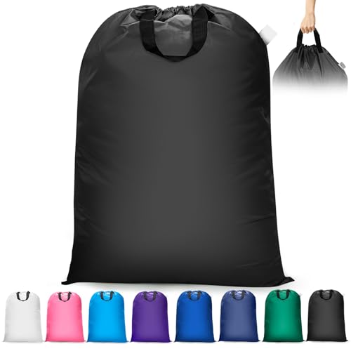 Isink Extra Large Laundry Bag With Handles, Heavy Duty, Travel Laundry Bag for Dirty Clothes, 28" x 40" (Black) - color: Extra Large Laundry Bag With Handles (Black)