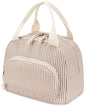 Lunch Bag Women Lunch Box for Women Adult Cute Insulated Lunch Bag Small Cooler Lunch Tote Bags for Work Picnic Travel (Brown Stripes) - color: Brown Stripes