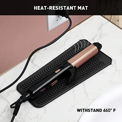 ZAXOP Resistant Silicone Mat Pouch for Flat Iron, Curling Iron,Hot Hair Tools (Black) - color: Black, size: 1 PACK