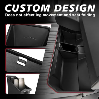 VaultsOnWheels Under Seat Storage Box Fit for 2026 2025 2024 Tesla Cybertruck Accessories, Console Organizer Truck Tool Box Custom Fit Detachable Underseat Organizer - size: 6) Cybertruck|24+|Rear Underseat Storage