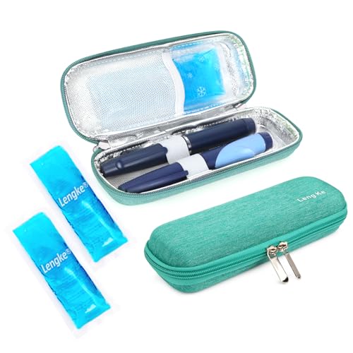 YOUSHARES Portable Insulin Cooler Travel Case - TSA Approved Diabetic Medication Cooling Bag, EVA Insulated Organizer for Epi Pens, Refrigerated Diabetes Supplies Carrying Storage Kit with 2 Ice Pack - color: Z_GREEN