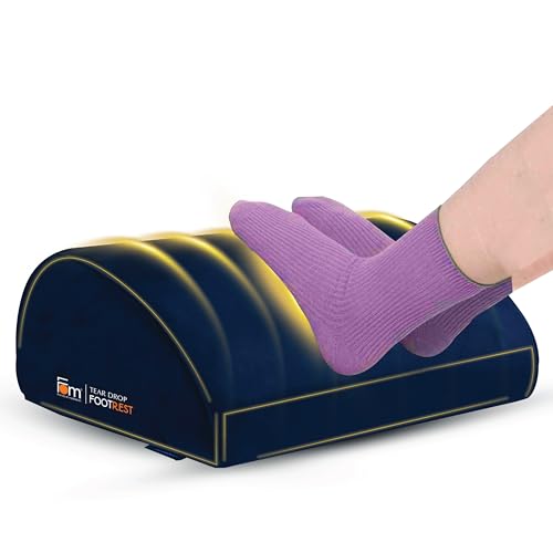 Friends of meditation Foot Rest for Office Chair | Foot Stool for Sofa | Ergonomic Foot Rest Under Table/Desk | Leg Resting Stool | Removable Cover | Blue - color: Blue