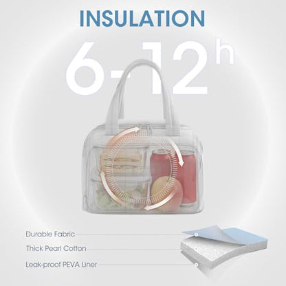 Lunch Bag for Women 7L Insulated Soft Leakproof Lunch Cooler Reusable Lunch Box for Meal Picnic Travel Work Beach Blue - color: Blue